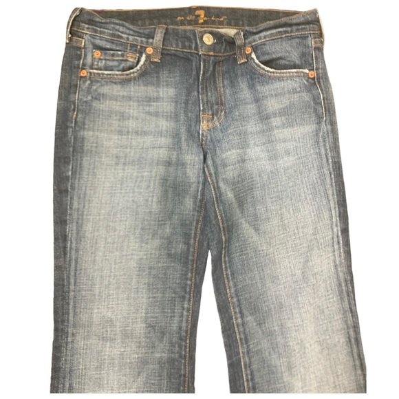 7 FOR ALL MANKIND The Stretch Flare Wide Leg Jeans With Pockets Blue Size 27 - Picture 5 of 12